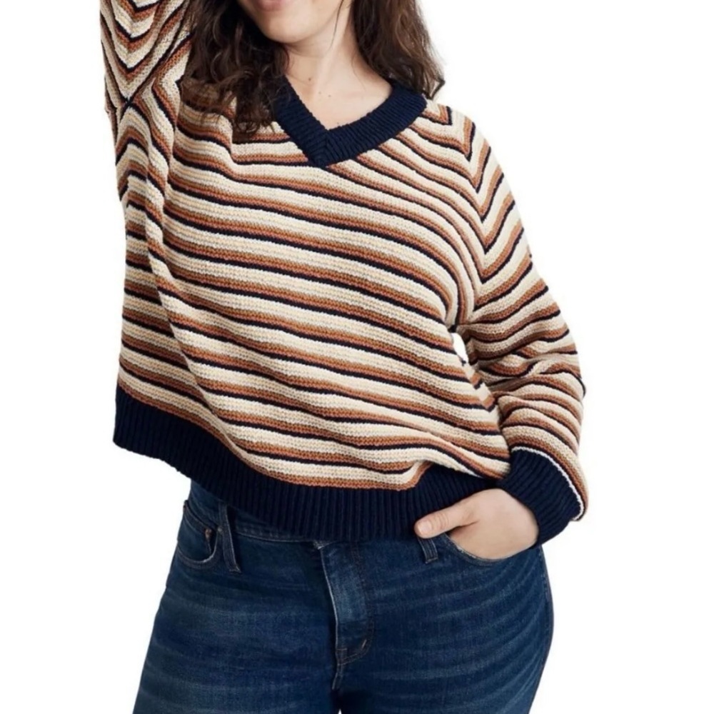 Madewell  Arden V-Neck Crop Pullover Oversized Small
